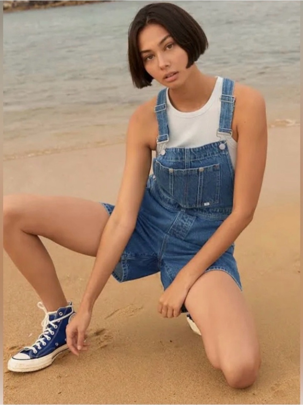 Aritzia Sunday Best Denim Short Overalls